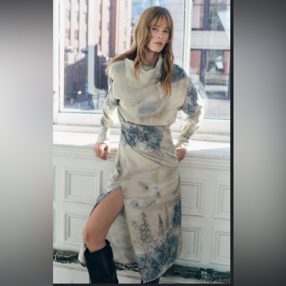 Zara printed midi dress zw collection